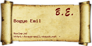 Bogye Emil névjegykártya